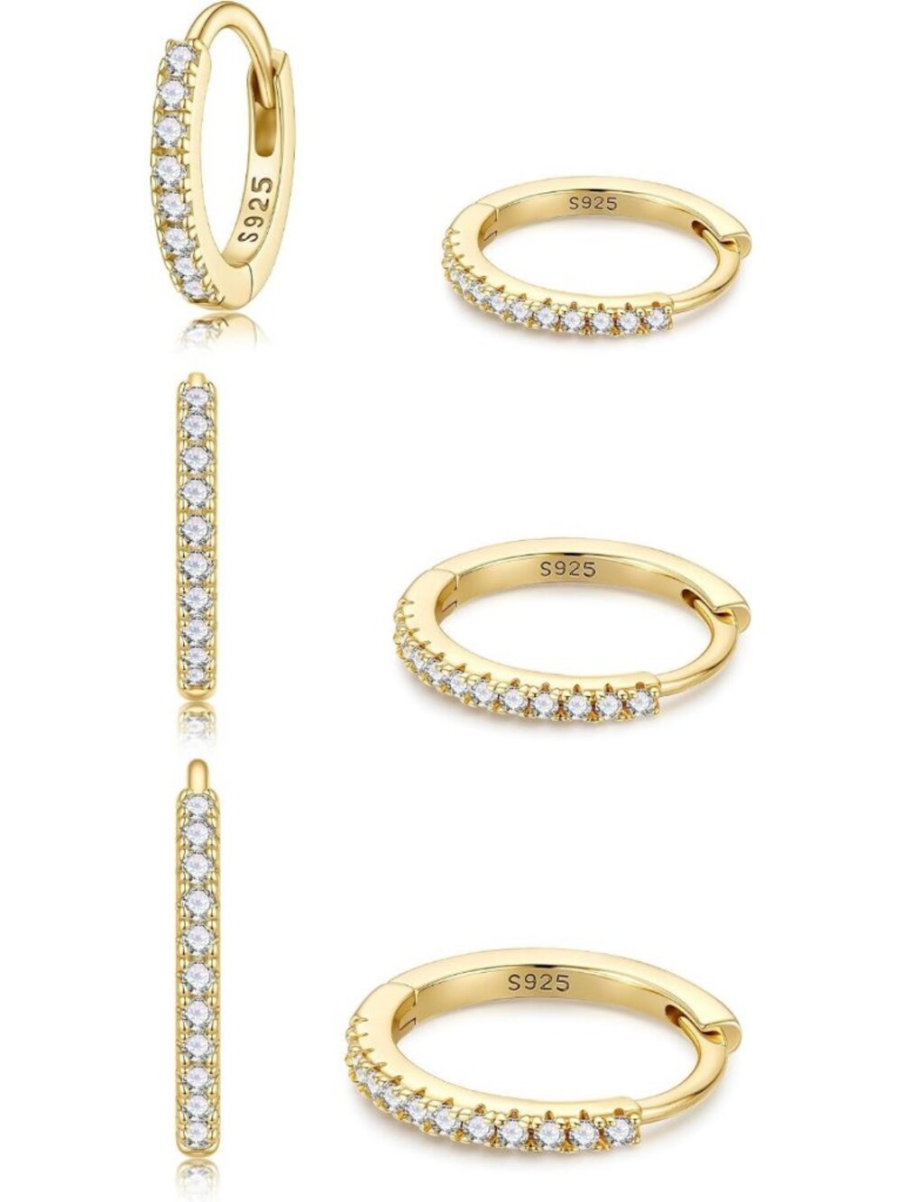 VVS1 Moissanite Huggie Earrings Set - Sparkling Lab-Created Gemstone Jewelry